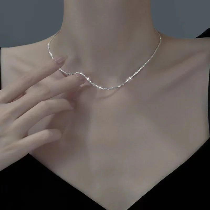 316L Stainless Steel    Upscale Jewelry Interweave Weaving Charms Snake Chain Choker Necklaces & Pendant For Women