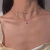Crystal Zircon Heart Star Charm Layered Pendant Necklace Set for Women Charms  Square Rhinestone Female Vintage Jewelry