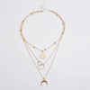Crystal Zircon Heart Star Charm Layered Pendant Necklace Set for Women Charms  Square Rhinestone Female Vintage Jewelry
