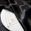 Crystal Zircon Heart Star Charm Layered Pendant Necklace Set for Women Charms  Square Rhinestone Female Vintage Jewelry