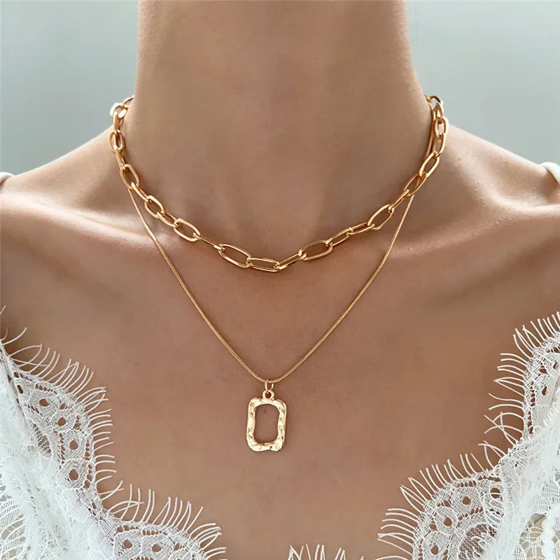 Korean  Flat Snake Chain Herringbone Necklace for Women Jewelry Charm Party Choker Necklace Party Gift Collares Para Muje