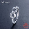 Modian Solid 925 Sterling Silver Jewelry Set Clear CZ Infinite Love Ring Classic Stud Earrings Necklace Chain