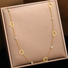 Stainless Steel Necklaces Elegant Hollow Heart Light   Crystal Zircon Choker Chain Creative Necklace For Women Jewelry New