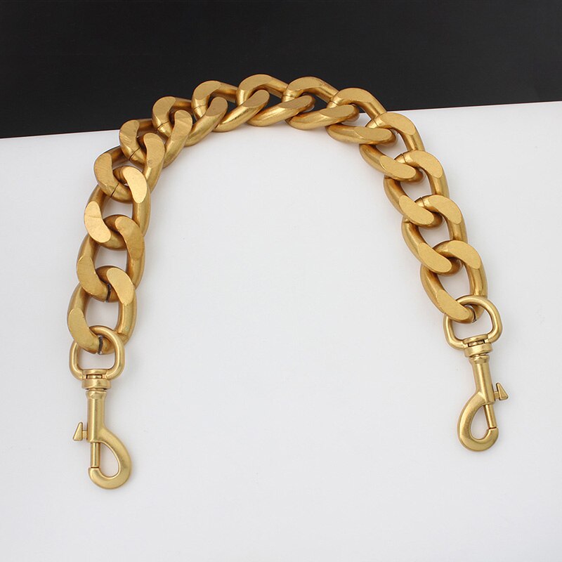 1-5 pieces 30-120cm 34X25mm Oversize Curb Chain Ins Light Alumium Ladies purse bag shoulder straps satin gold chains