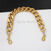 1-5 pieces 30-120cm 34X25mm Oversize Curb Chain Ins Light Alumium Ladies purse bag shoulder straps satin gold chains