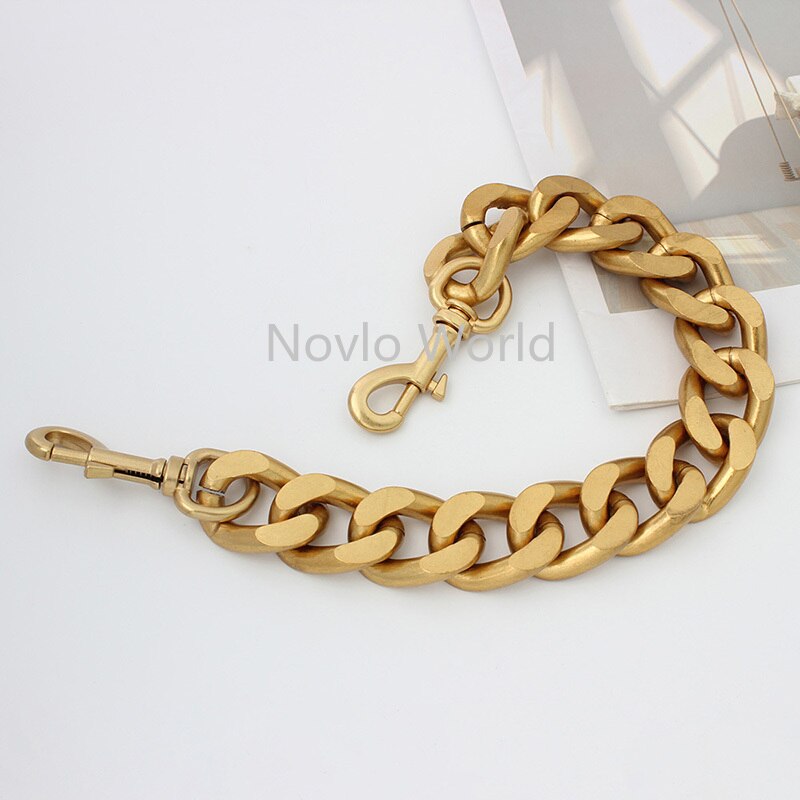 1-5 pieces 30-120cm 34X25mm Oversize Curb Chain Ins Light Alumium Ladies purse bag shoulder straps satin gold chains