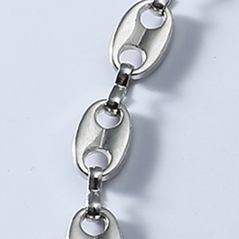 1.5cm * 1cm Coffee Bean Iced CZ pig nose necklace and bracelet men's hip hop jewelry