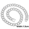 1.5cm Men Chain Neklace Men's Hip-Hop Chains Gold Chain Studded Large Heavy Cuban Chain HIP HOP Jewelry Necklaces Iced Out Chain