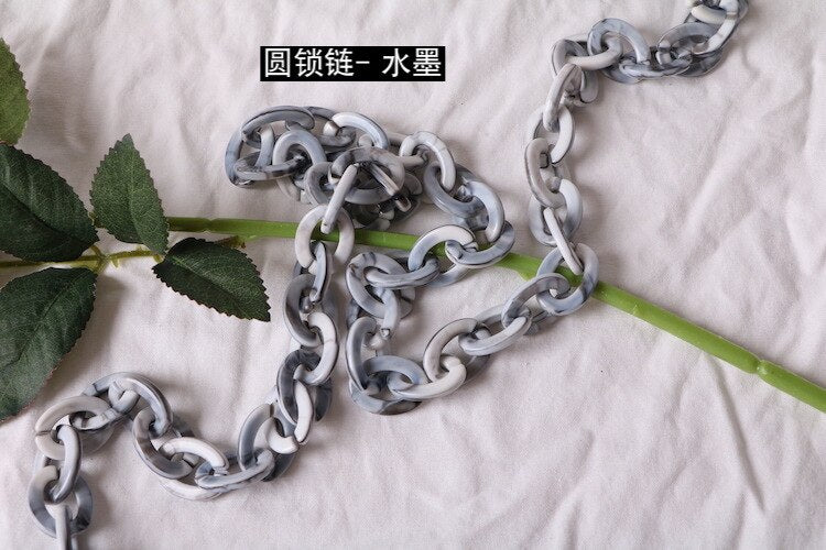 1 Meter DIY Acrylic Chains Accessories Handbag Chains Plastic Strap Color Women Bag Accessories Shoulder Strap N092-2