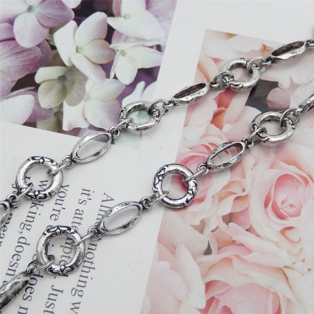 1 Meter/Pack Antique Bronze Vintage Metal Linkchain For Necklace Bracelet Women Hand Bag Chain Jewelry Making Accessory