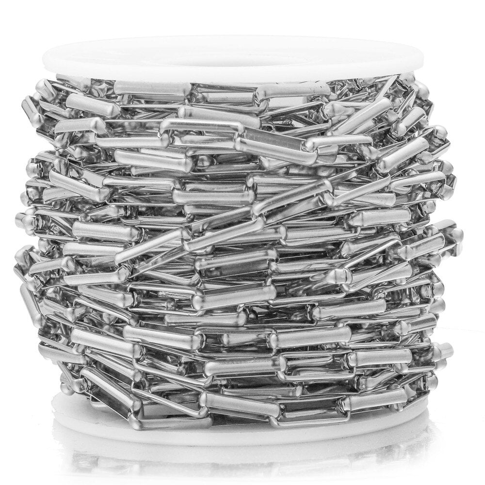 1 Meters 5mm Width Stainless Steel Gold long Square Box Chain for Women Necklace Making DIY Handmade Jewelry Findings