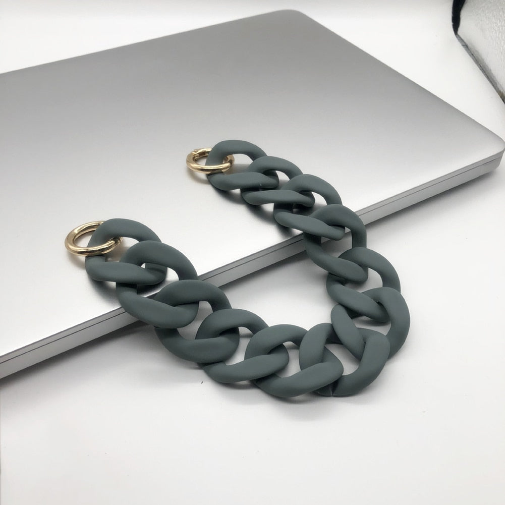 1 PC 30cm/41cm  DIY Colorful Detachable Acrylic Chain Handle Fish Bone Plastic Strap Shoulder Bags Accessories For Women