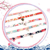 1 PC Japanese Style Choker Necklace Fabric Sakura Flower Rabbit Fox Cat Crane Enamel Classical Necklaces Jewelry Gift 30cm Long