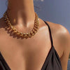1 PC Personality Punk Gold Chain Necklace for Women Simple Clavicle Chain Necklace Party Jewelry Accessories
