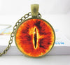 1 PC   Sauron Evil Necklace Evil Eye Pendant  Glass Photo Jewelry, Dragon eye Necklace ,eye pendant necklace HZ1