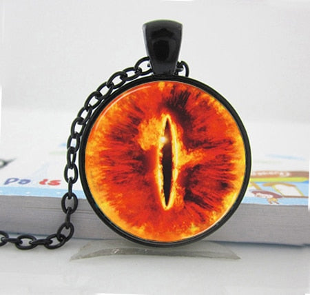 1 PC   Sauron Evil Necklace Evil Eye Pendant  Glass Photo Jewelry, Dragon eye Necklace ,eye pendant necklace HZ1