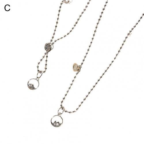 1 Pair Creative Spaceman Shape Necklace Magnet Stylish Alloy Pendant Necklace for Couple Accessories  2021 New