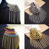 1 Pair Jacket Vintage Brooch Accessories Club Tassel Chain Epaulette Rivet Shoulder Badges Pin Style Evening Party