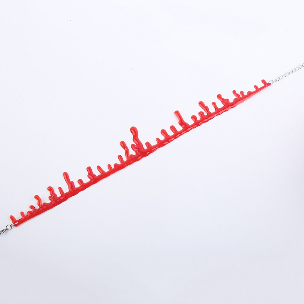 1 Pc Women Girls Necklaces Novelty Punk Red Blood Drip Necklace Fancy Dress Fun Joke Choker Halloween Horror Party Accessories