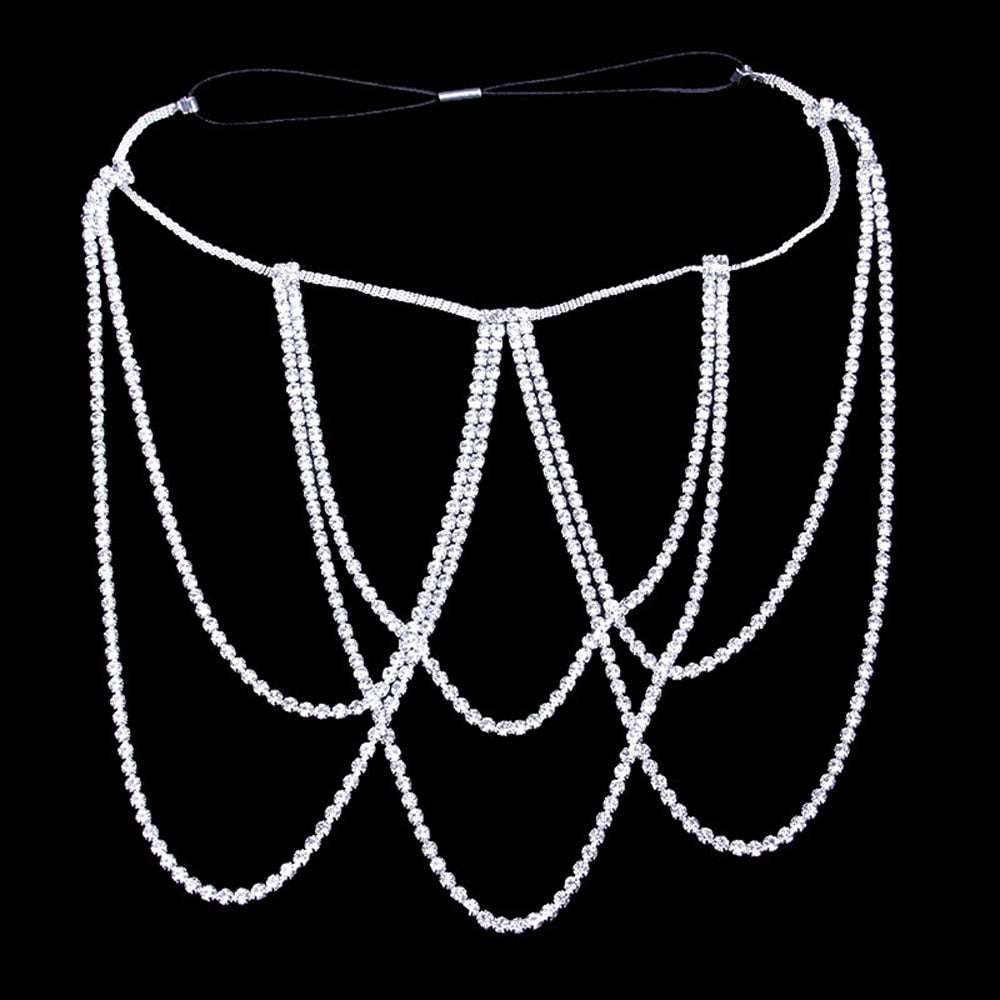 1 Pcs Sexy Glitter Rhinestone Thigh Chain Multi-layer Metal Chain Women Personality Leg Chain Party