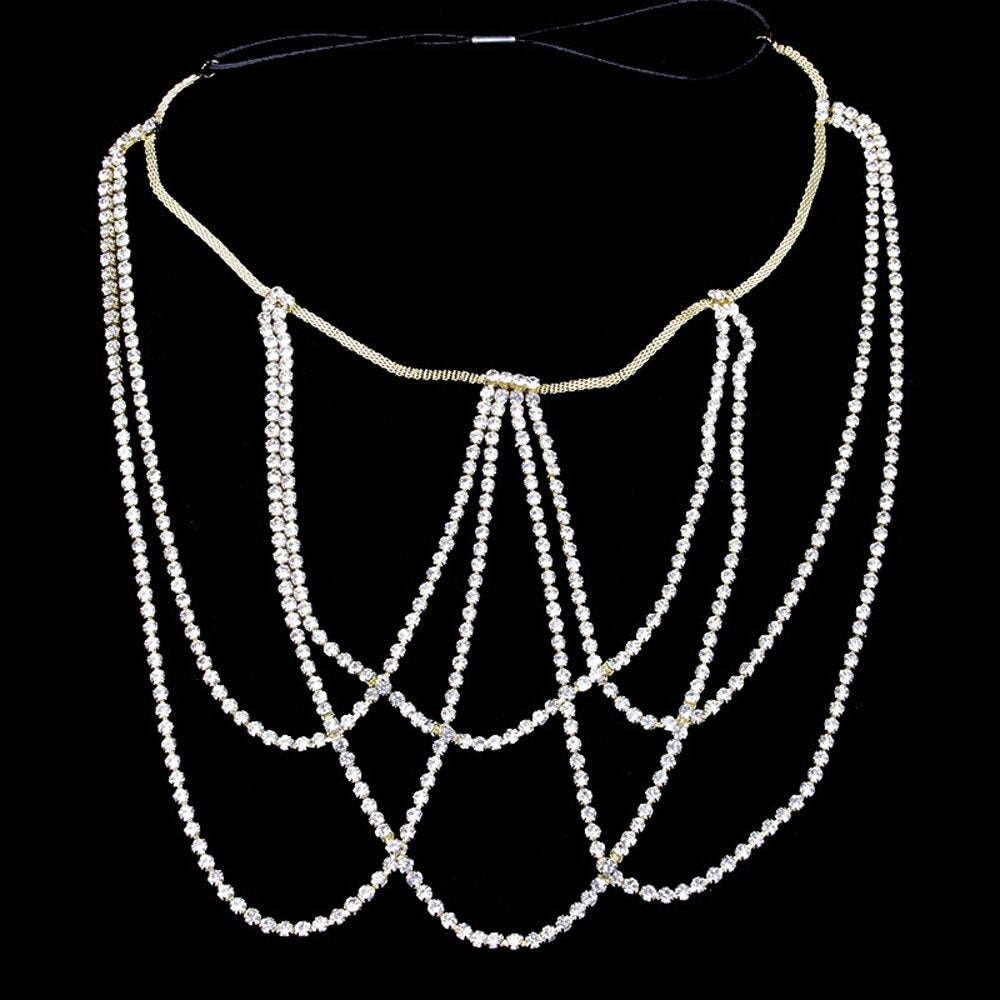 1 Pcs Sexy Glitter Rhinestone Thigh Chain Multi-layer Metal Chain Women Personality Leg Chain Party