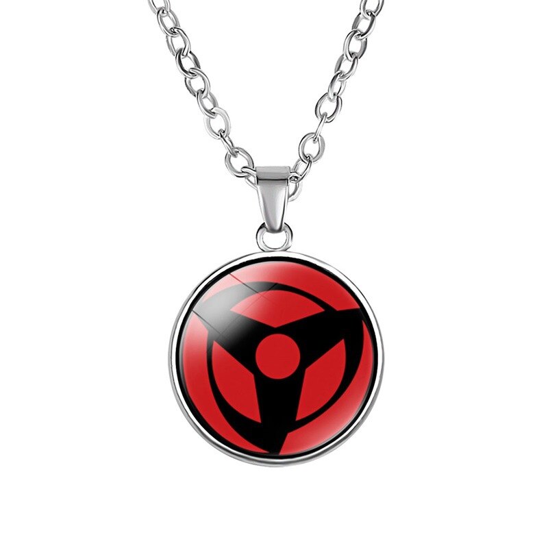 1 Pcs Sharingan Eye Necklace Pendant Uchiha Kakashi Mangekyou Glass Cabochon Rinnegan Eyes Anime Jewelry Gift Dropshipper
