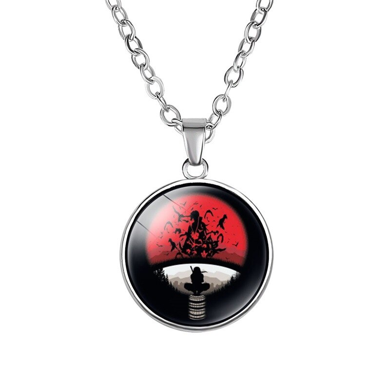 1 Pcs Sharingan Eye Necklace Pendant Uchiha Kakashi Mangekyou Glass Cabochon Rinnegan Eyes Anime Jewelry Gift Dropshipper
