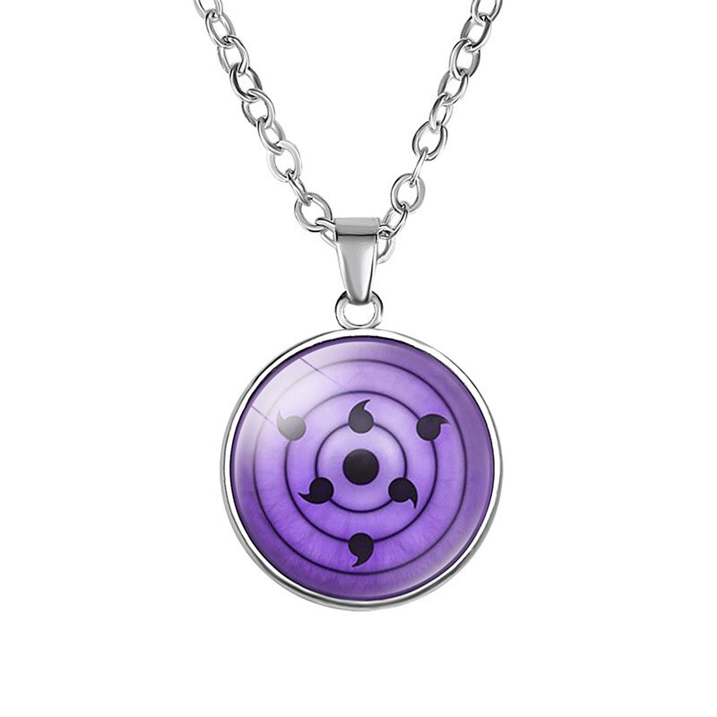 1 Pcs Sharingan Eye Necklace Pendant Uchiha Kakashi Mangekyou Glass Cabochon Rinnegan Eyes Anime Jewelry Gift Dropshipper