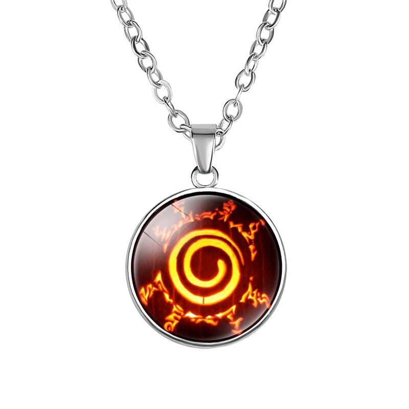 1 Pcs Sharingan Eye Necklace Pendant Uchiha Kakashi Mangekyou Glass Cabochon Rinnegan Eyes Anime Jewelry Gift Dropshipper