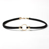 1 Piece Cool Simple Black Color Velvet Choker Necklace Set Satin Gold Color Metal Round Adjustable Size Women Jewelry