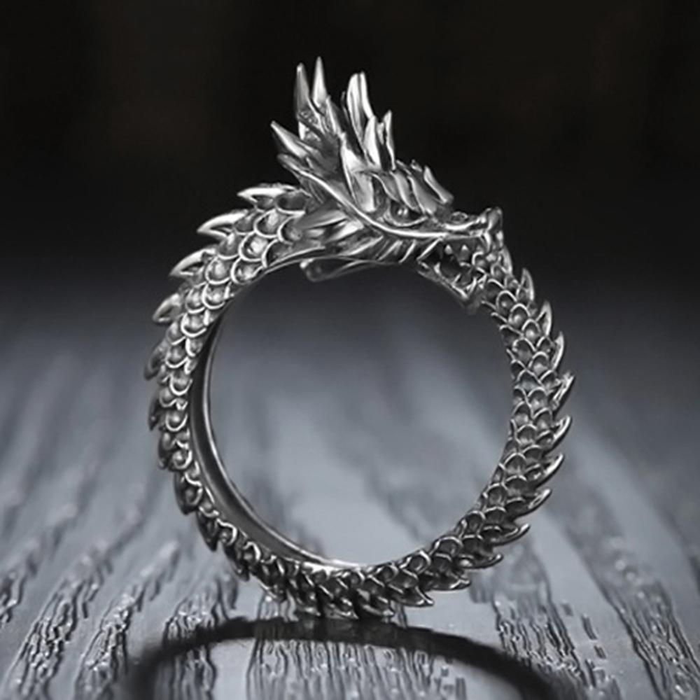 1 Piece European  Retro Punk Exaggerated Spirit Snake Ring  Personality Stereoscopic Opening Adjustable Ring Jewelry