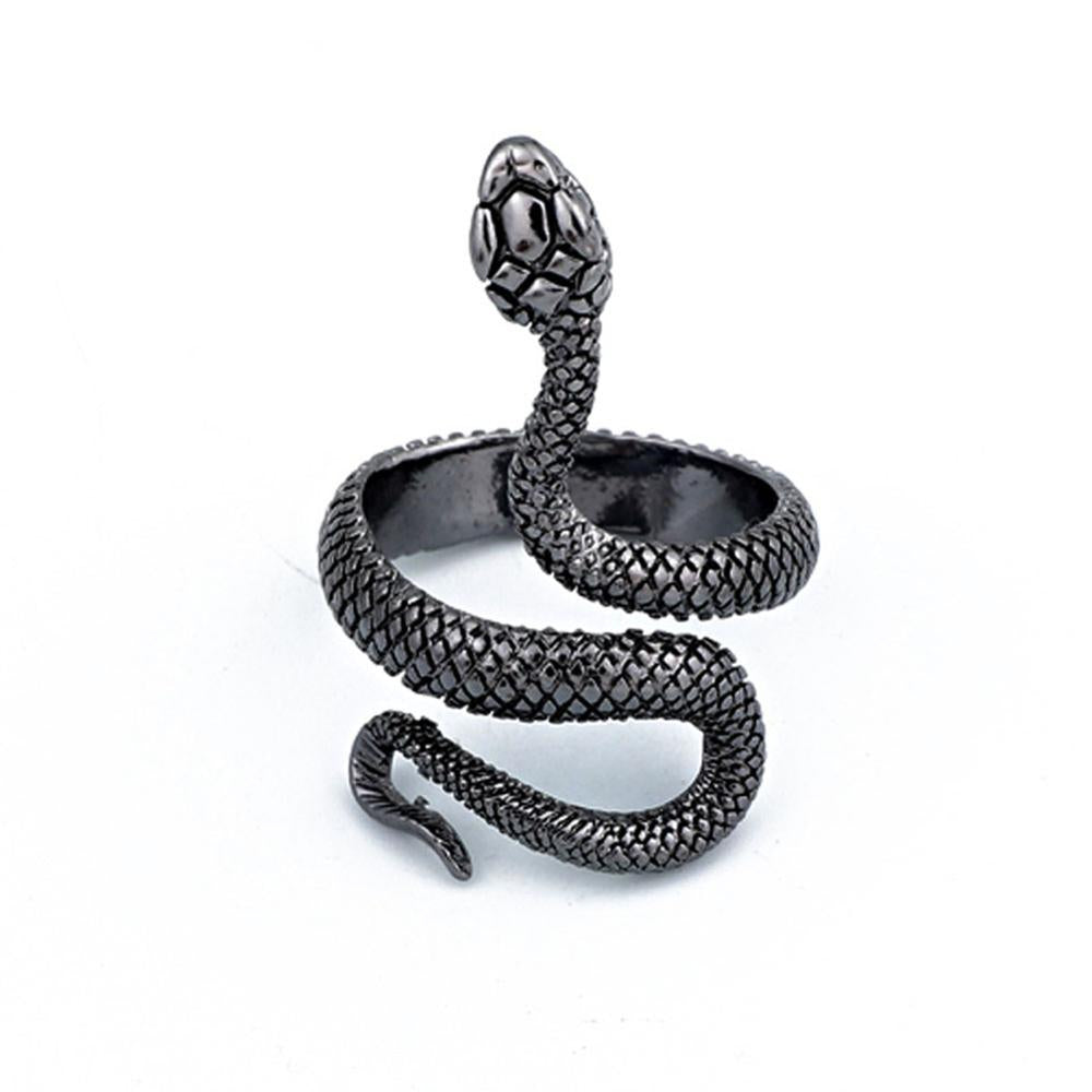 1 Piece European  Retro Punk Exaggerated Spirit Snake Ring  Personality Stereoscopic Opening Adjustable Ring Jewelry