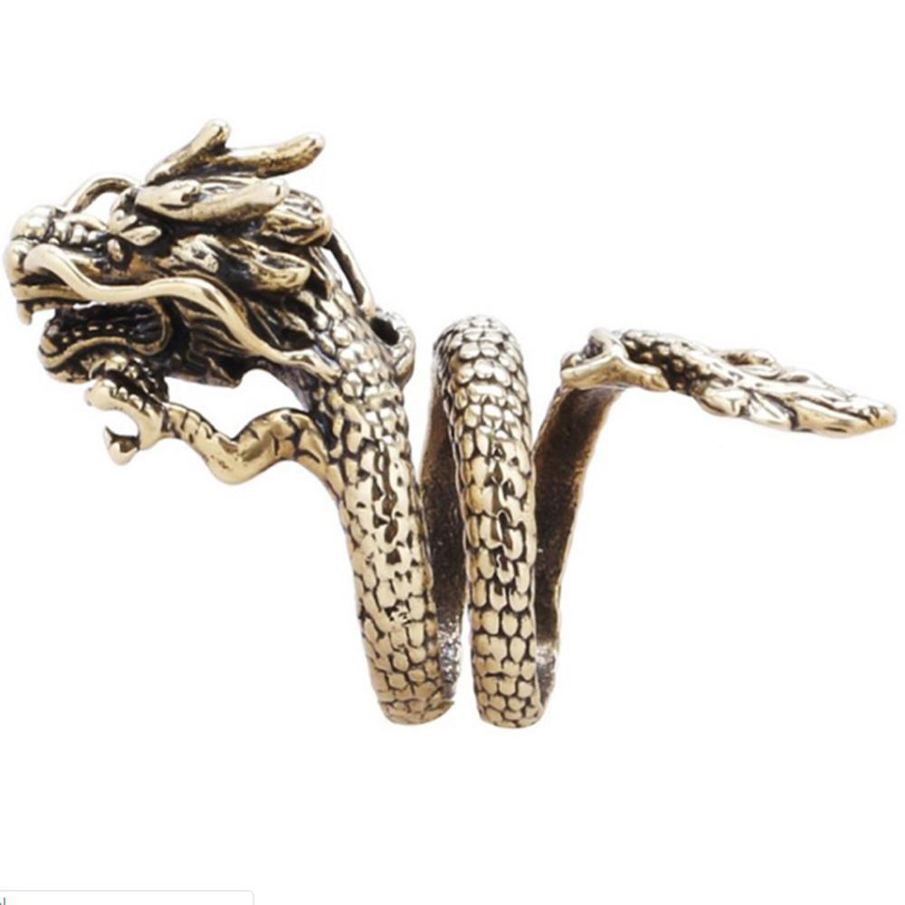 1 Piece European  Retro Punk Exaggerated Spirit Snake Ring  Personality Stereoscopic Opening Adjustable Ring Jewelry