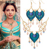 1 Set Necklace Women Cosplay Resin Pendants Princess Jasmine Necklace Women Gifts Halloween Gift Gold Color Necklace