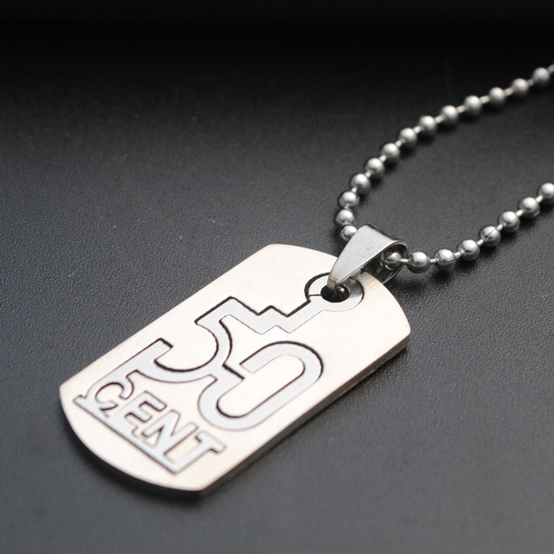1 Stainless steel digital 50 cent necklace double-layer Chinese number 50 detachable English alphabet initials dollar jewelry