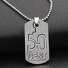 1 Stainless steel digital 50 cent necklace double-layer Chinese number 50 detachable English alphabet initials dollar jewelry