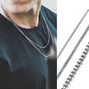 1 TO 3MM THICK STAINLESS STEEL BOX CHAIN NECKLACE FOR MEN JEWELRY LINK CHOKER WITHI 18 TO 24 INCH