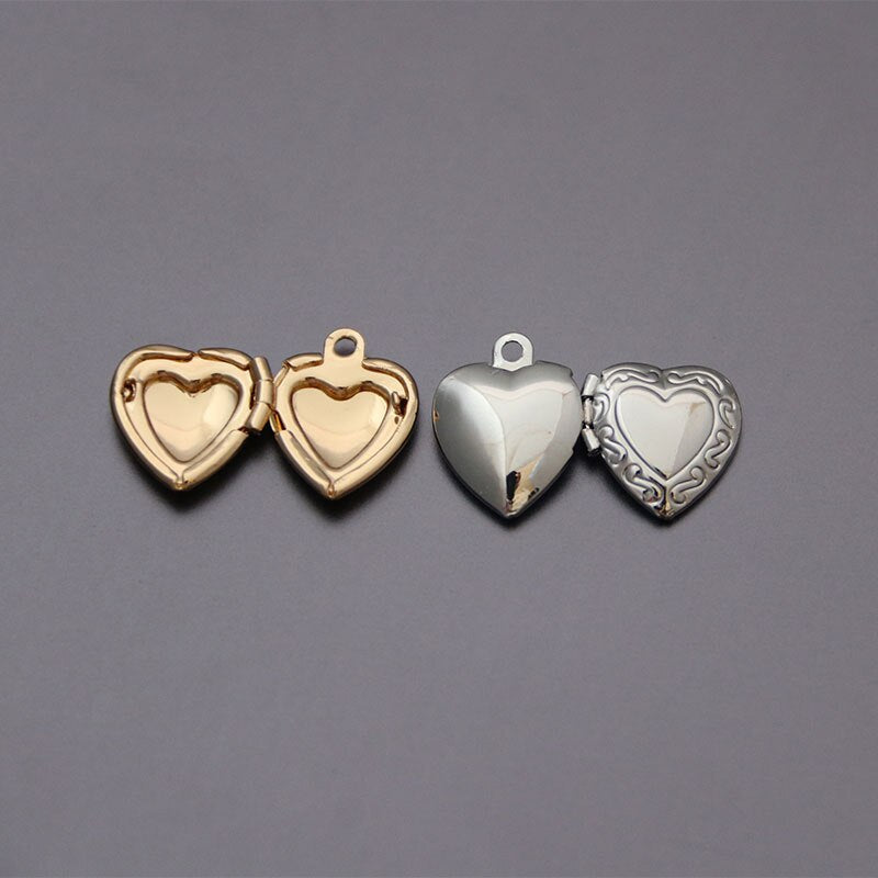 1 corazón marco de fotos con forma colgante, collar, amor colgante de corazón de acero inoxidable medallón collar de las mujeres de los hombres de moda joyas de la Memorial