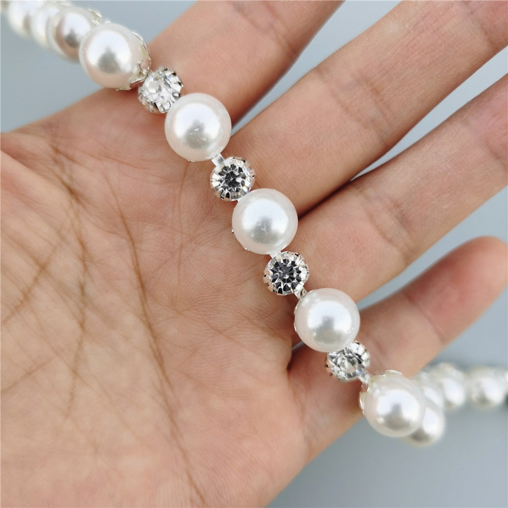 1 feet Rhinestone Crystal Chain Bling Diamante Lace Diamond Trim Ribbon Necklace Applique Gem Sparkle Wedding Dress 0.39" Width