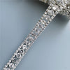 1 feet Rhinestone Crystal Chain Bling Diamante Lace Diamond Trim Ribbon Necklace Applique Gem Sparkle Wedding Dress 0.47" Width