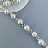 1 feet Rhinestone Crystal Chain Bling Diamante Lace Diamond Trim Ribbon Necklace Applique Gem Sparkle Wedding Dress 0.39" Width
