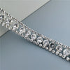1 feet Rhinestone Crystal Chain Bling Diamante Lace Diamond Trim Ribbon Necklace Applique Gem Sparkle Wedding Dress 0.47" Width