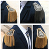 1 pair Unisex Punk Fringe Shoulder Board Badge Glitter Rhinestone Tassels Chain Epaulet Women Men Suit Accessories