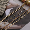 1 pc 4 Layers Gold Color Link Chains Necklaces Crystal Star Charms Choker Necklace Collar Statement Necklace Women Party Jewelry