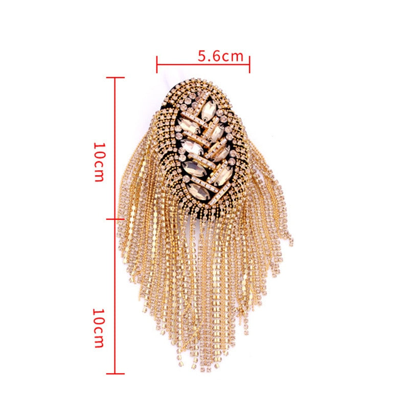 1 pc Epaulette Brooch Wheat ears Epaulet Shoulder Handmade Clothing Accessories Suit Decoration Fringed Shoulder Stamp