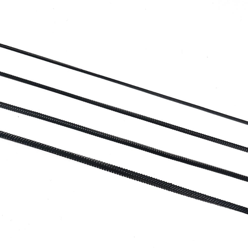 1 piece Black 316 Stainless steel Square Snake Chain Men Women Necklace Jewelry Width 0.9/1.2/1.5/2.0mm