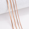 1 piece Rose Gold Square Snake Chain Women Necklace Jewelry 316 Stainless steel Necklace chain Width 0.9/1.2/1.5/2mm