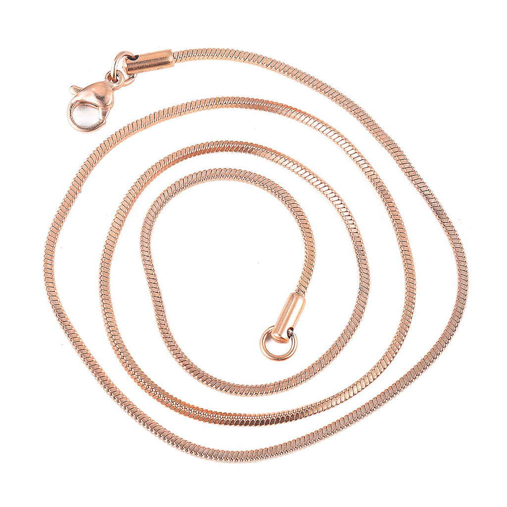 1 piece Rose Gold Square Snake Chain Women Necklace Jewelry 316 Stainless steel Necklace chain Width 0.9/1.2/1.5/2mm