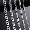 1 piece Width 3mm/4.5mm/5mm/6mm/7mm/7.5mm Curb Cuban Link Chain Necklace for Men Women Basic Punk Stainless Steel Chain Chokers