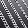 1 piece Width 3mm/4.5mm/5mm/6mm/7mm/7.5mm Curb Cuban Link Chain Necklace for Men Women Basic Punk Stainless Steel Chain Chokers